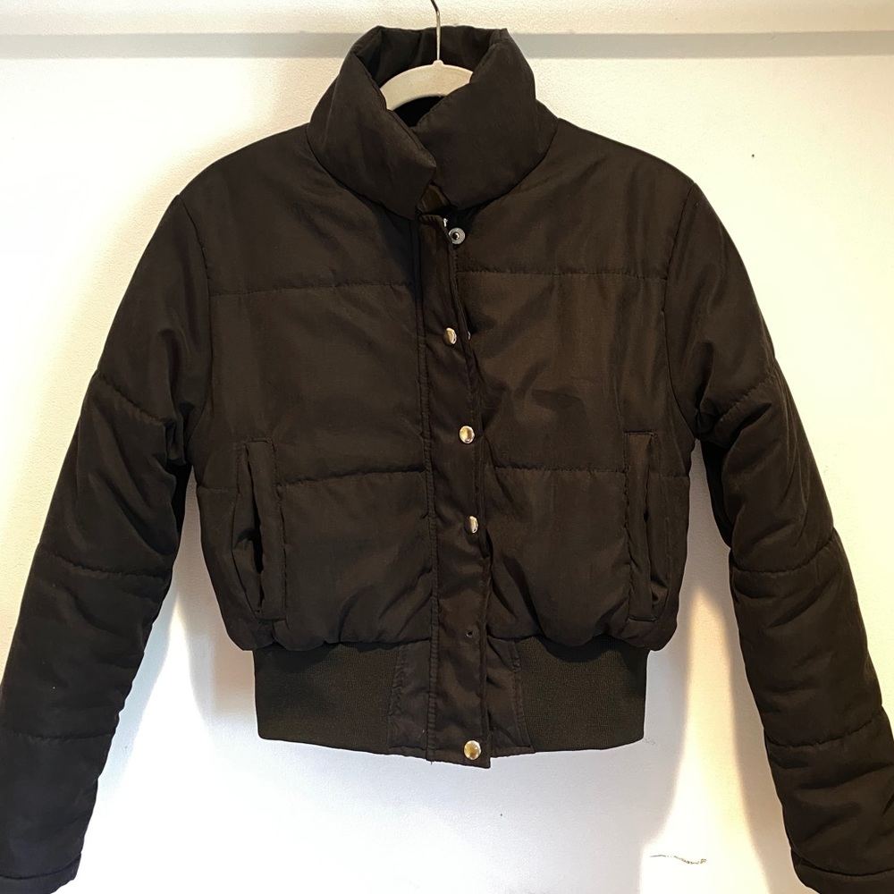 Cropped Black Puffer Jacket